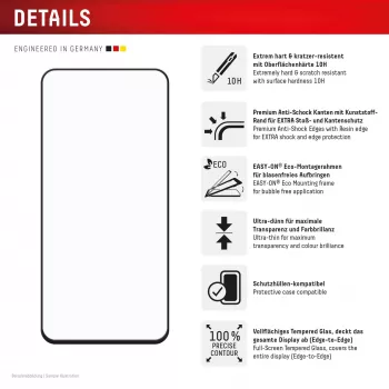 Displex Premium ekrāna aizsargs (Pilna pārklājuma, 10H) Samsung Galaxy S24 FE, Eco montāžas rāmis, Pilna pārklājuma