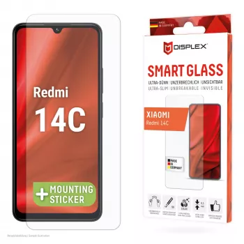 Displex Smart Glass (9H) Xiaomi Redmi 14C, montāžas uzlīme, nesalaužams