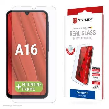 Displex ekrāna aizsargstikls (10H) Samsung Galaxy A16, Eco montāžas rāmis, izturīgs pret skrāpējumiem