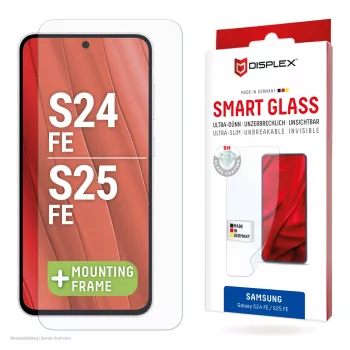 Displex Smart Glass (9H) Samsung Galaxy S25 FE/S24 FE, montāžas uzlīme, nesalaužams