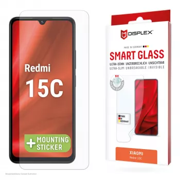 e.v.i. DISPLEX Smart Glass Xiaomi Redmi 15C rūdīts stikla ekrāna aizsargs, modelis 02198