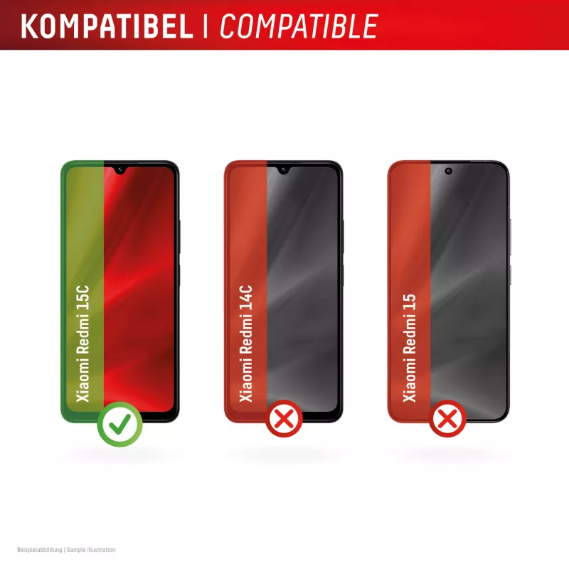 e.v.i. DISPLEX Smart Glass Xiaomi Redmi 15C rūdīts stikla ekrāna aizsargs, modelis 02198