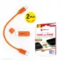 Displex Phone-to-Phone Emergency Charger, USB-C uz USB-C, Mini spraudnis + Elastīgs kabelis, Kompakts 2 iepakojums