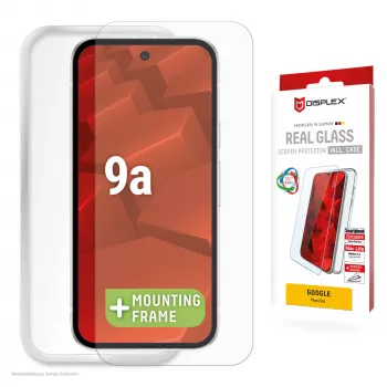 Aizsargstikla un maciņa komplekts e.v.i. Google Pixel 9a — rūdīts stikls, eko montāžas rāmis, caurspīdīgs, izturīgs pret skrāpējumiem