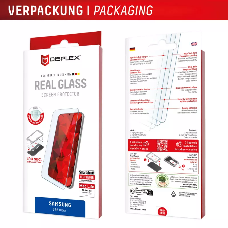 Displex ekrāna aizsargs (10H) Samsung S26 Ultra, izturīgs pret skrāpējumiem