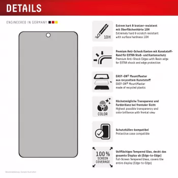 Displex Privātuma aizsargstikls (10H) Samsung S26+, Privātuma filtrs