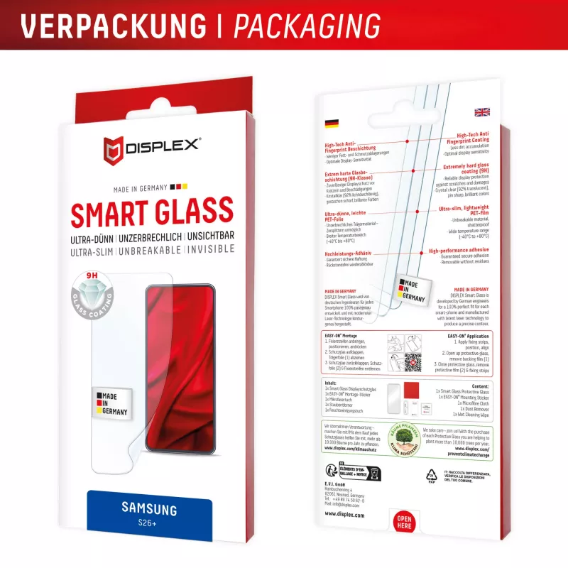 Tempered Smart Glass ekrāna aizsargs e.v.i. Samsung Galaxy S26+ (9H), caurspīdīgs, sausā uzstādīšana, 1 gab.
