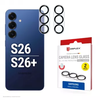 Kameras stikla aizsargs e.v.i. Samsung Galaxy S26 / S26+, rūdīts 10H, pilns pārklājums, Quick Mount, 2 iepakojumā