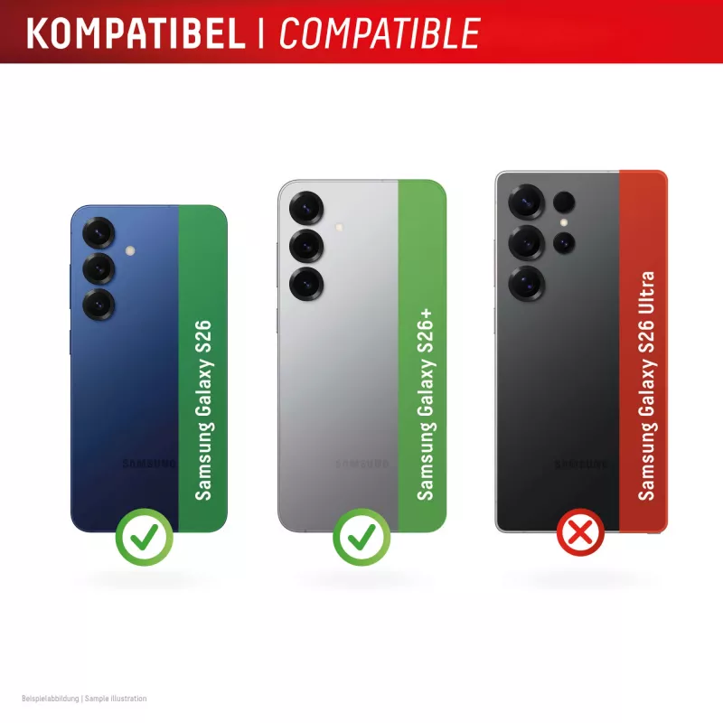 Stikla kameras lēcu aizsargs Samsung Galaxy S26 / S26+ e.v.i., rūdīts 10H, DLC, viens gredzens, ātrā montāža, caurspīdīgs