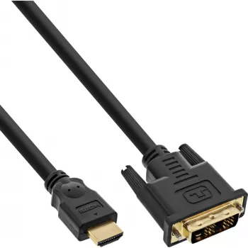 InLine HDMI uz DVI kabelis vīrietis / 18+1 vīrietis apzeltīts 15m