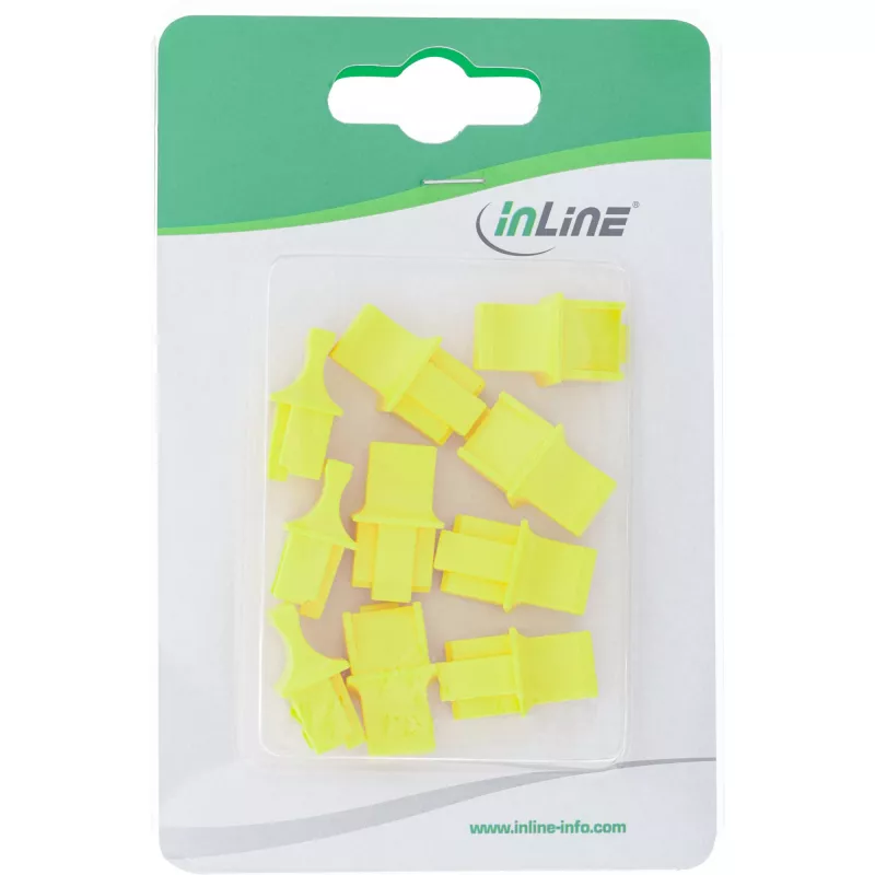 InLine putekļu aizsargvāciņš RJ45 ligzdai, dzeltens, 10 gab.