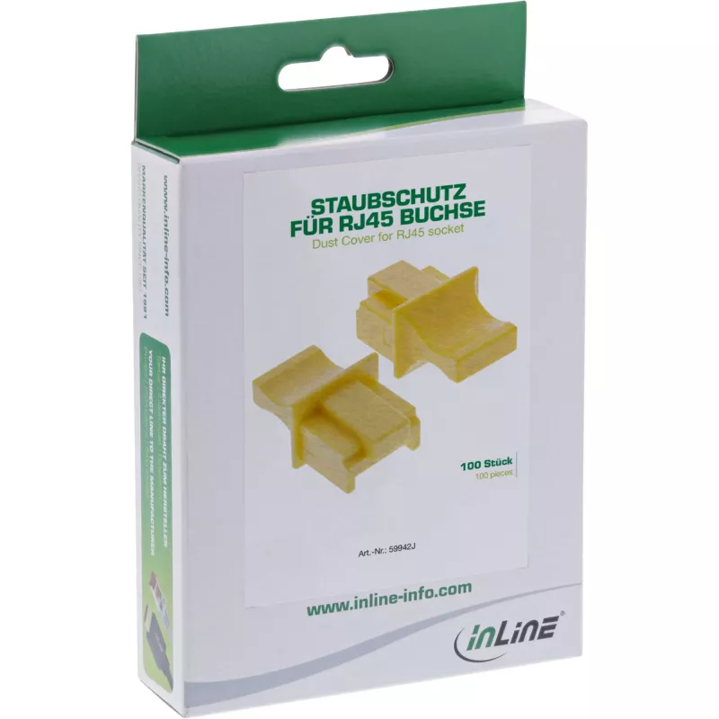 InLine putekļu aizsargvāciņš RJ45 ligzdai, dzeltens, 100 gab.
