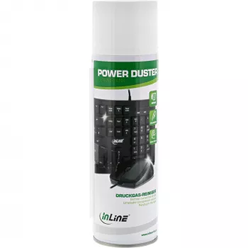 Tīrīšanas aerosols InLine Power De-Duster PC/serveriem — augstspiediena 400 ml, ekrāniem un plastmasai