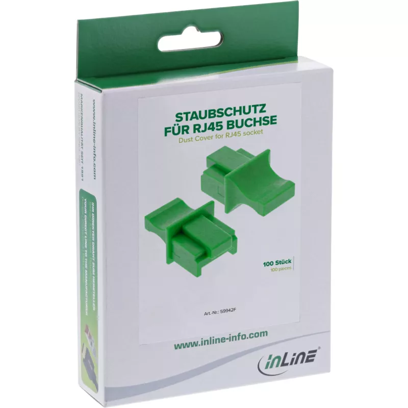 InLine putekļu vāciņš RJ45 ligzdai, zaļš, 100 gab.