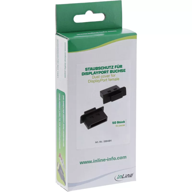 InLine putekļu aizsargs DisplayPort ligzdai, melns, 50 gab.
