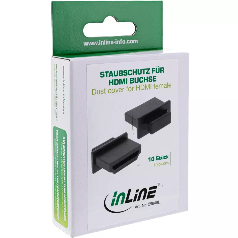 InLine putekļu aizsargvāciņš HDMI sievietes portam melns 10 gab.