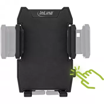 Automobiļa viedtālruņa turētājs InLine ONE CLICK EASY II — universāls pasīvs turētājs, melns