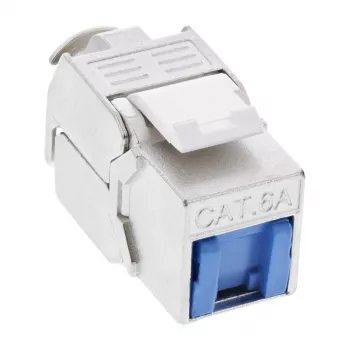InLine RJ45 Keystone Jack Snap-In modulis Cat.6a ar putekļu vāciņu zils