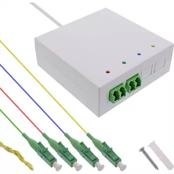 InLine FTTH sadales kārba ar iebūvētu 4x LC/APC 9/125µm 30m kabeli