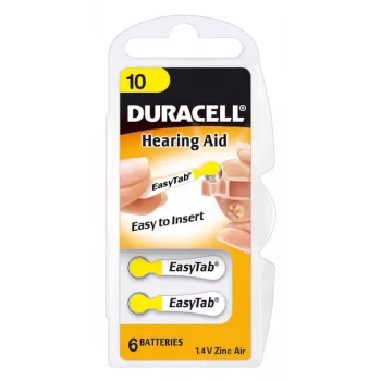 Duracell Dzirdes aparātu baterija DA10, vienreizlietojama