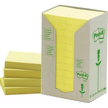 Pašlīmējošas uzlīmes Post-IT 38 x 51 mm, dzeltenas – 24 iepakojumi × 100 loksnes