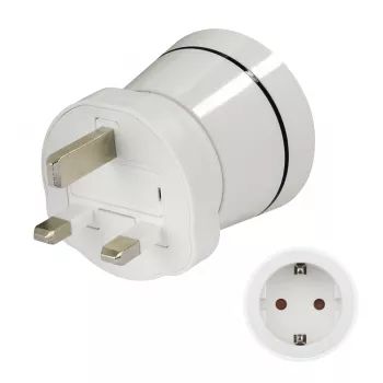 Hama 00223433 strāvas adapteris Type G (UK) uz Type C (Europlug)+Type F Balts