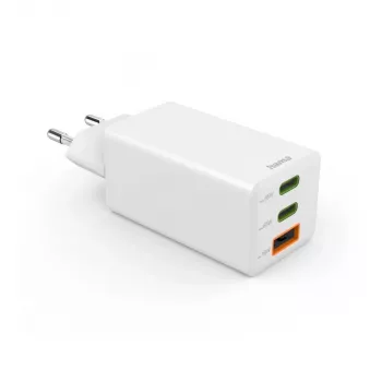 Hama 00125142 universāls sienas lādētājs 65W balts GaN ātrā uzlāde