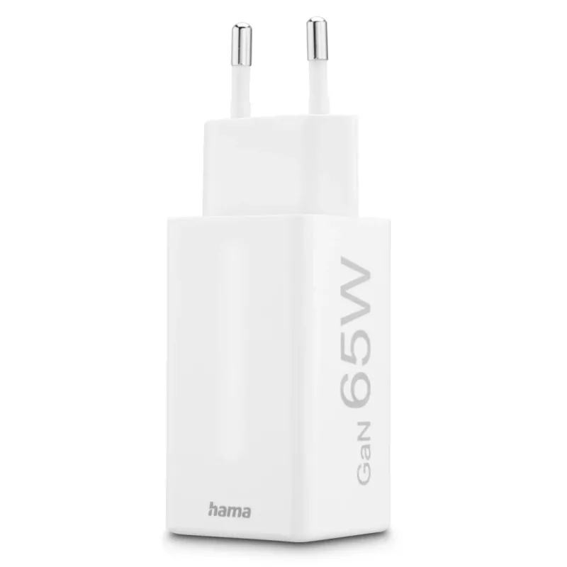Hama 00125142 universāls sienas lādētājs 65W balts GaN ātrā uzlāde