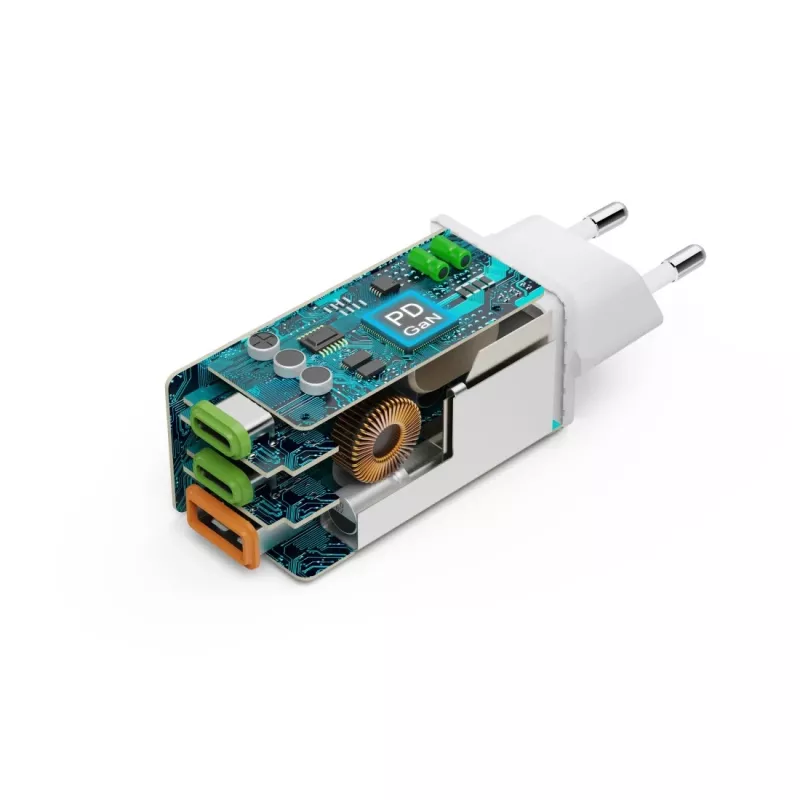 Hama 00125142 universāls sienas lādētājs 65W balts GaN ātrā uzlāde