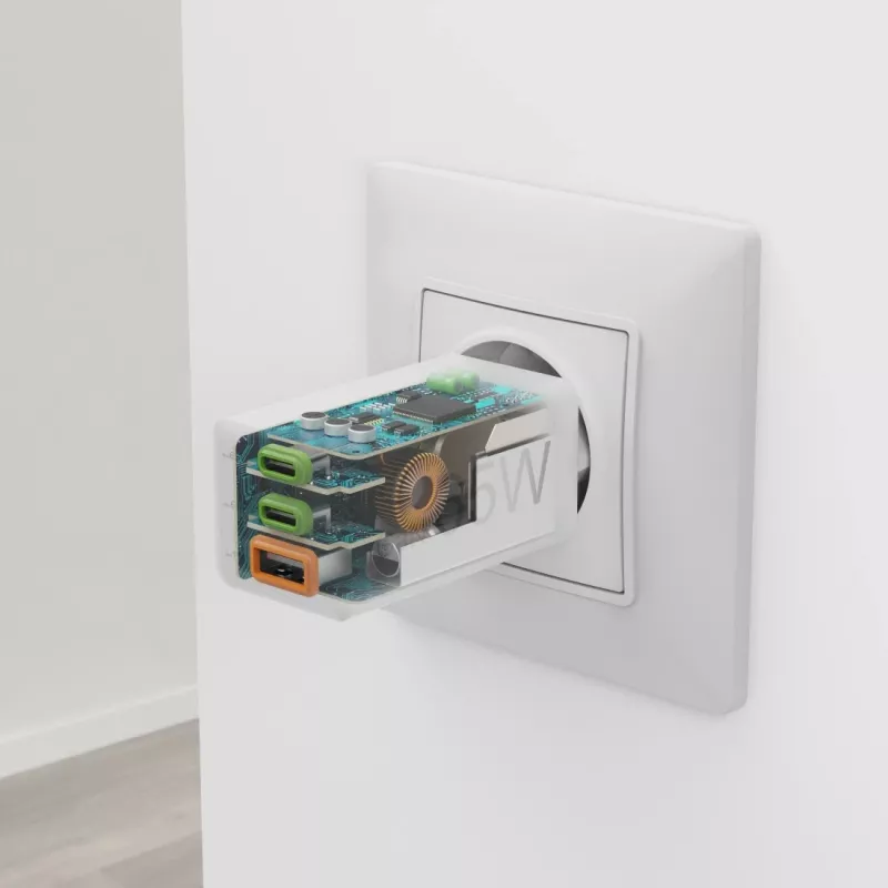 Hama 00125142 universāls sienas lādētājs 65W balts GaN ātrā uzlāde