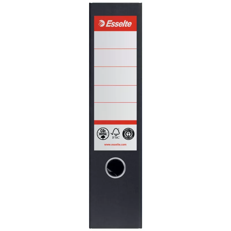 Esselte Lever Arch File Nr.1, 100% pārstrādāts kartons, A4, Uzglabāšana, Kartons, Melns, 500 lapas, 80 g/m²