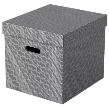 Esselte mājas uzglabāšanas kaste Cube, 3 iepakojumā, kartons, pelēka, 320 mm, 315 mm, 365 mm, 850 g