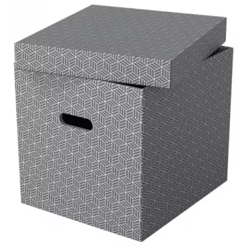 Esselte mājas uzglabāšanas kaste Cube, 3 iepakojumā, kartons, pelēka, 320 mm, 315 mm, 365 mm, 850 g