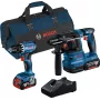 Bosch Professional kombinētais instrumentu komplekts GSR 18V-45 + GBH 18V-22, 2x 4,0 Ah, zils