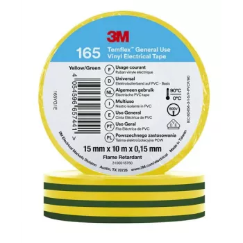 Elektriskā lente 3M 165YG1E, dzeltena, 10 m, 1 gab.