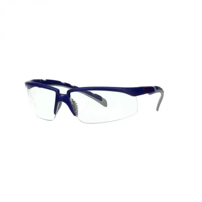 3M S2001ASP-BLU drošības brilles ar regulējamiem deniņiem, zilas/pelēkas