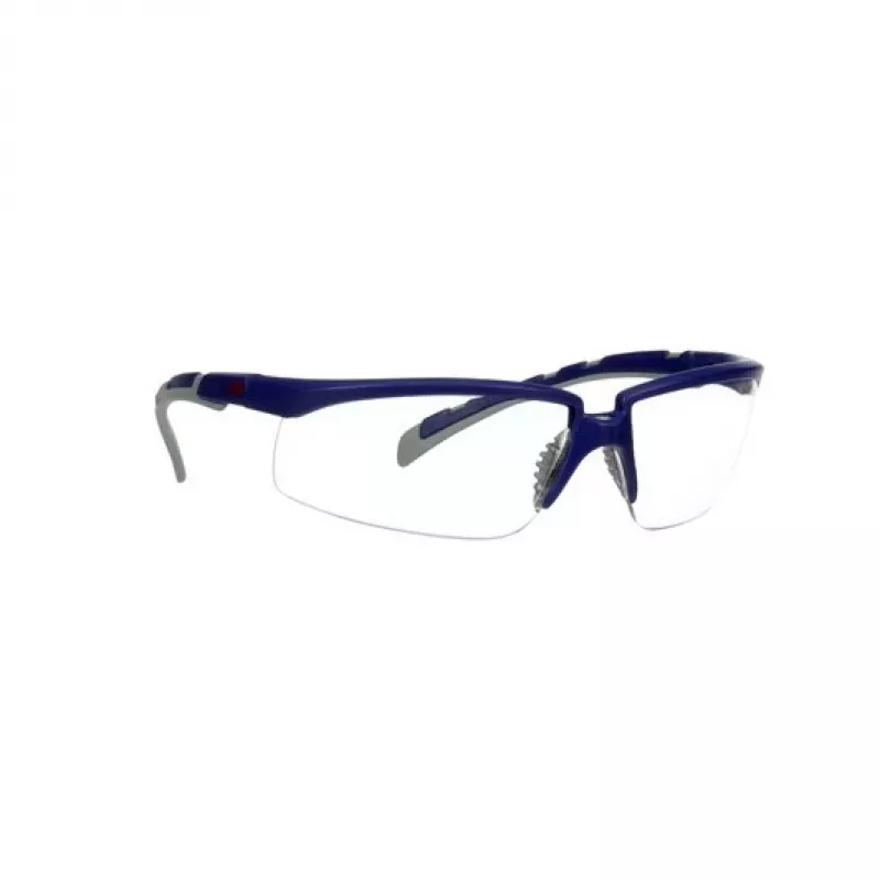3M S2001ASP-BLU drošības brilles ar regulējamiem deniņiem, zilas/pelēkas