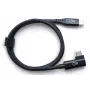 Ochno USB-C–USB-C leņķa kabelis, 0,7 m, melns