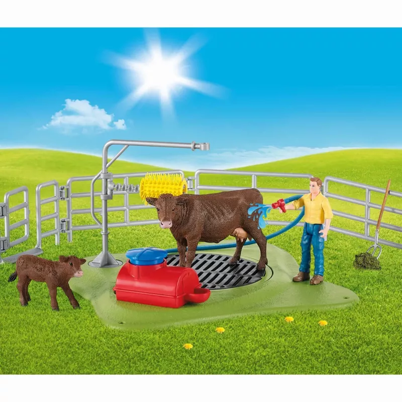 Schleich FARM WORLD Happy Cow Wash – mazgāšanas komplekts