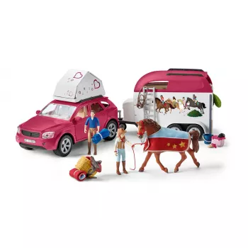 schleich HORSE CLUB Zirgu piedzīvojumi ar auto un piekabi, Darbība/Piedzīvojumi, Kempings, Zirgi, 5 gadi, Daudzkrāsains, Plastmasa