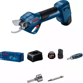 Bosch Pro Pruner Professional bezvadu zāles šķēres 2,5 cm 12 V Litija jonu (Li-Ion) Melna, Zila