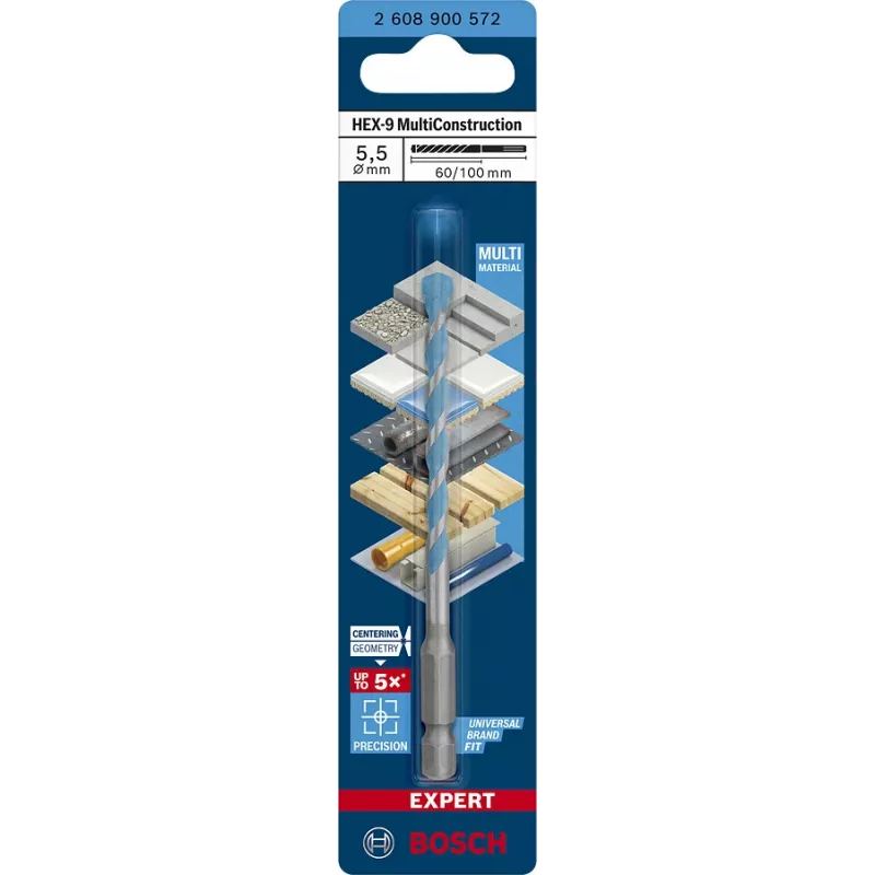 Urbju uzgalis MultiConstruction Bosch EXPERT HEX-9 2608900572 5,5 mm diametrs, 60 mm darba garums