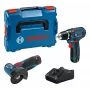 Bosch GSR 12V-15 + GWS 12V-76 + 2 akumulatori 2 Ah + GAL 12V-40 (L) Professional Battery komplekts