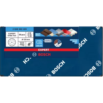 Slīpēšanas disku komplekts Bosch EXP O780 150 mm, 55 gab.