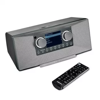 Interneta radio MEDION LIFE P85333 — DAB+ / FM, 12 W RMS, 2.8 collu TFT, Wi‑Fi 802.11a/b/g, 3.5 mm ligzda, pelēks