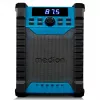 Pārnēsājamais digitālais radio MEDION LIFE E65895 (MD 43895) — PLL uztvērējs, 10 W RMS, LCD, Bluetooth 10 m, IP54, ārējā antena, melns/zils
