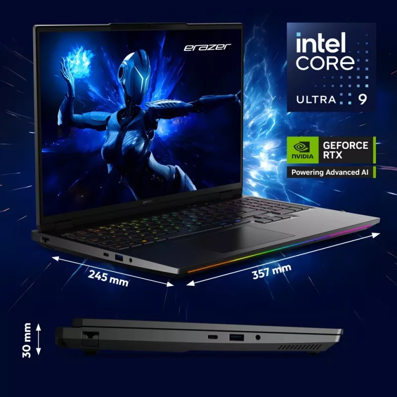 Portatīvais dators Erazer Beast 16 X1 16 collu Intel Core Ultra 9 275HX 32 GB 2 TB NVIDIA RTX 5090 Windows 11