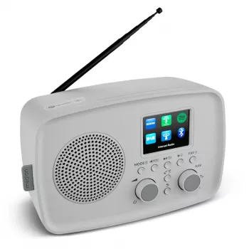 Interneta radio MEDION 50078819 — DAB+/FM, Wi‑Fi, 5 W RMS, 2.4 collu TFT displejs, pelēks, Spotify atbalsts