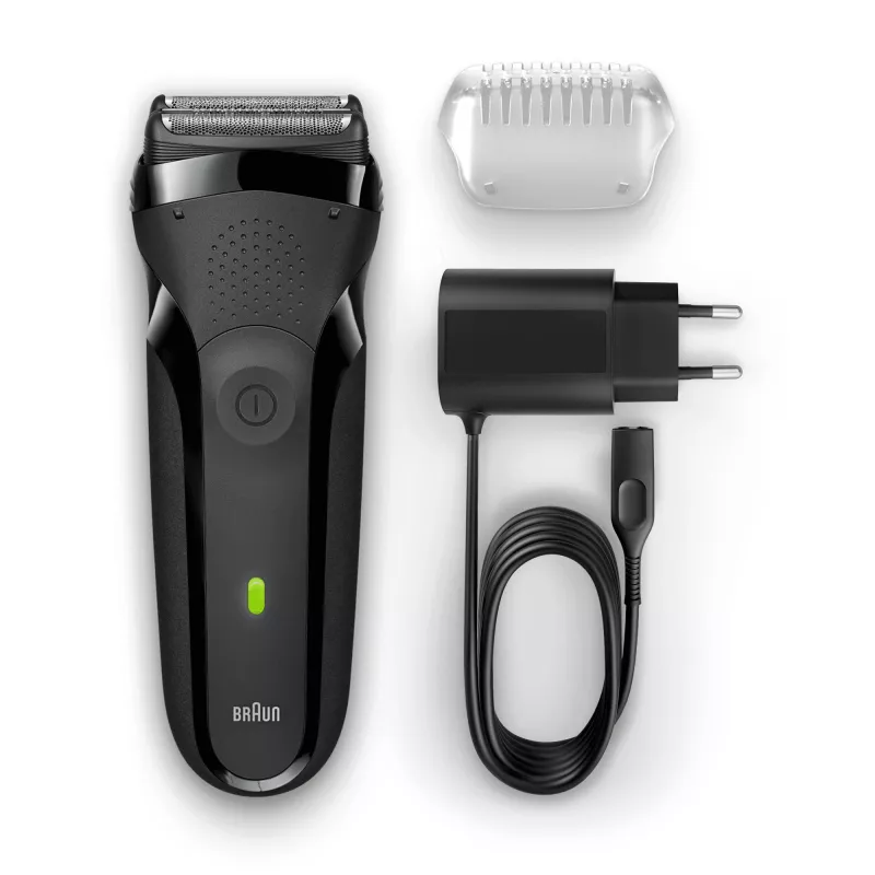Braun Series 3 300s skuveklis ar trimmeri, melns