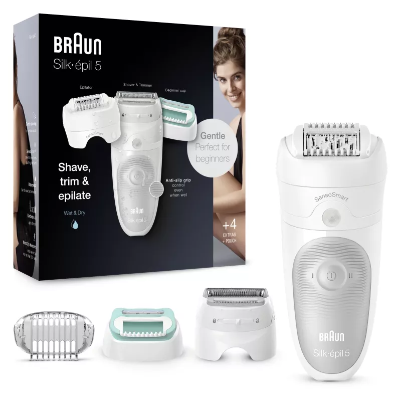 Braun Silk-épil 5 81770430 epilators ar 28 pincetēm Balts
